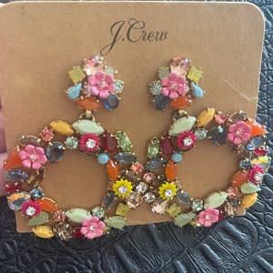 J Crew Multi Color Hanging Earring with Beautiful Stones